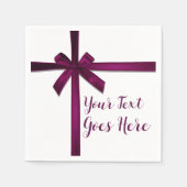 Wijn Satijnen Lint Boog Kerst Vakantie Feest Servet (Voorkant)