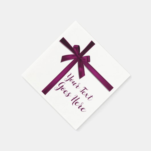 Wijn Satijnen Lint Boog Kerst Vakantie Feest Servet (Hoek)