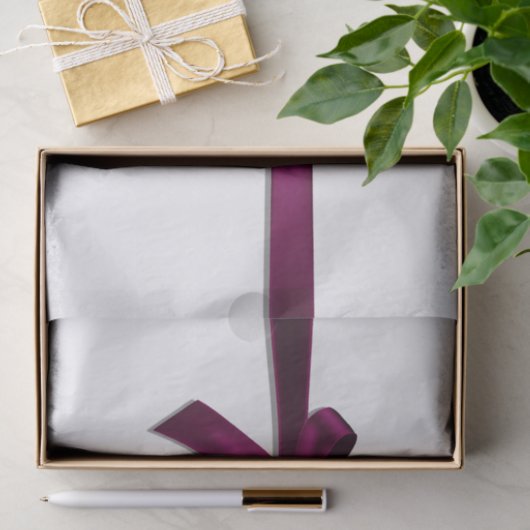 Wijn Satin Ribbon Bow Kerstfeest Tissuepapier (Geschenk)