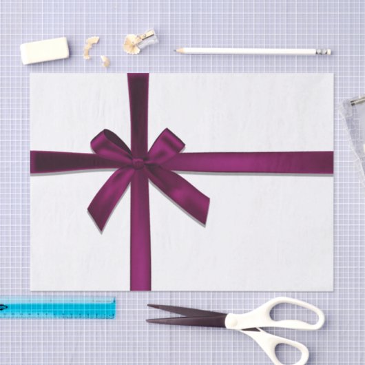 Wijn Satin Ribbon Bow Kerstfeest Tissuepapier (Craft)