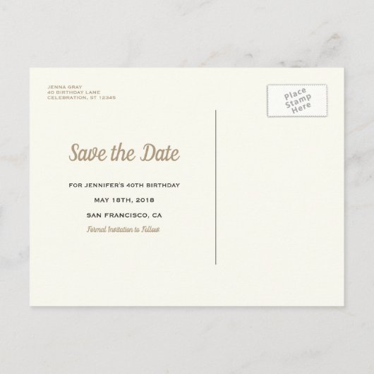 Wijn Save the Date Elegant Verjaardagsfeest Aankondigingskaart (Achterkant)