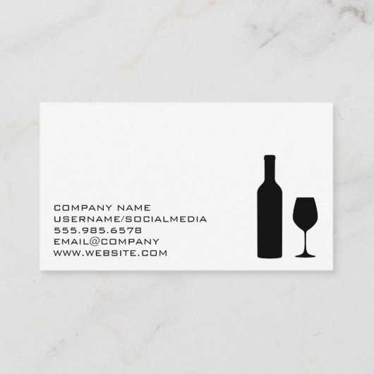 Wijn schenken in glas | rode wijn visitekaartje (Achterkant)