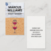 Wijn schenken | Marmer Kurk Achtergrond Visitekaartje (Voorkant / Achterkant)