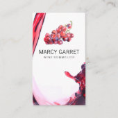 Wijn schenken | Spatten | Wijndruiven en vat Visitekaartje (Voorkant)