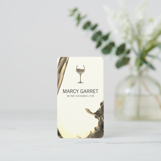 Wijn schenken | Splash II wijnglas Sepia Visitekaartje (Staand voorkant)