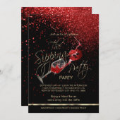 Wijn Sipping and Lips Lipsense Party Kaart (Voorkant / Achterkant)