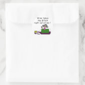 Wijn smelt me ronde sticker (Tas)