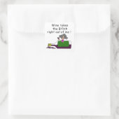Wijn smelt me vierkante sticker (Tas)