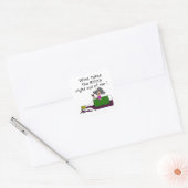 Wijn smelt me vierkante sticker (Envelop)