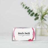 Wijn Stain Silver Border Visitekaartje (Staand voorkant)