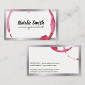 Wijn Stain Silver Border Visitekaartje (Voorkant / Achterkant)