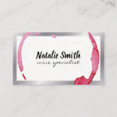 Wijn Stain Silver Border Visitekaartje (Voorkant)