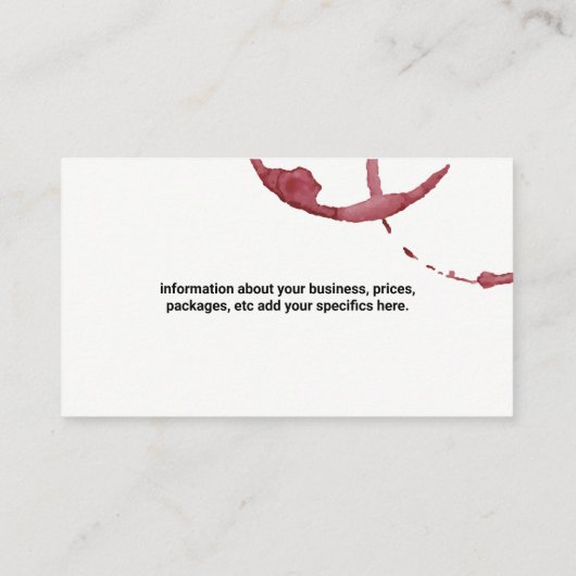 Wijn Stain Texture Visitekaartje (Achterkant)