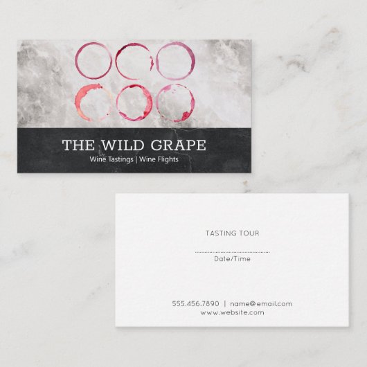 Wijn Stains | Marmer Visitekaartje (Voorkant / Achterkant)