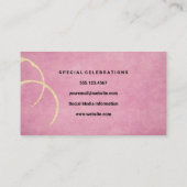 Wijn Stains | Roze grunge Visitekaartje (Achterkant)