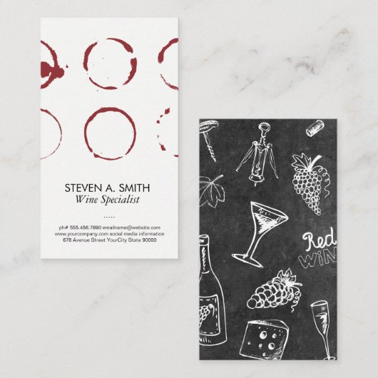 Wijn Stains | Winnerij Visitekaartje (Voorkant / Achterkant)