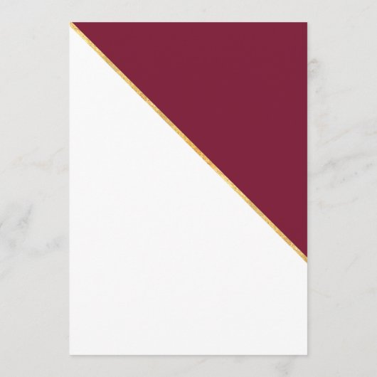 Wijn Stylish Gold foil Weddenschap modern Menu (Achterkant)