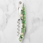 Wijn & Sushi Groene Monogram Kurkentrekker (Voorkant)