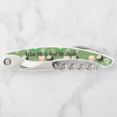 Wijn & Sushi Groene Monogram Kurkentrekker (Voorkant)