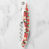 Wijn & Sushi Rood Aangepaste Naam Kurkentrekker (Voorkant)