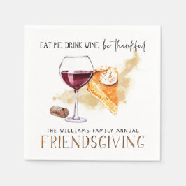 Wijn & Taart | Friendsgiving Thanksgiving Feest Servet