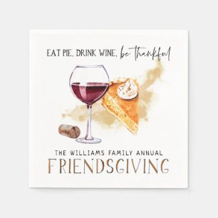 Wijn & Taart   Friendsgiving Thanksgiving Feest Servet