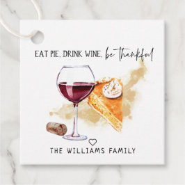 Wijn & Taart | Vriendendag Thanksgiving Traktatie Bedankjes Labels