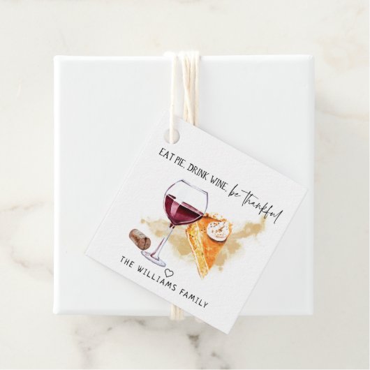 Wijn & Taart | Vriendsgiving Thanksgiving traktere Bedankjes Labels (In situ)