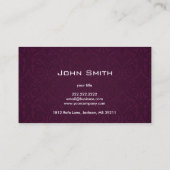 Wijn Tasting Bartender Visitekaartje (Achterkant)