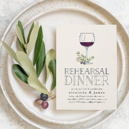 Wijn Tasting Rehearal Dinner Invitation Kaart