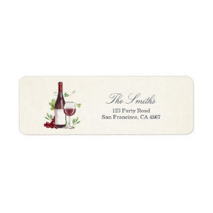 Wijn Tasting Return Address Label Winery Vineyard