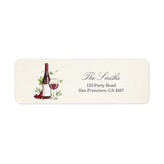 Wijn Tasting Return Address Label Winery Vineyard (Voorkant)