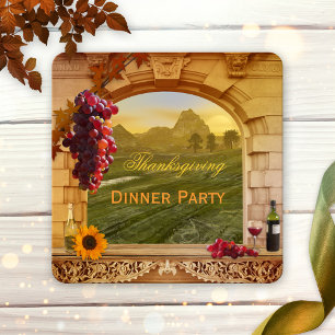 Wijn Thanksgiving Diner Uitnodiging