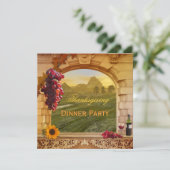 Wijn Thanksgiving Diner Uitnodiging (Staand voorkant)