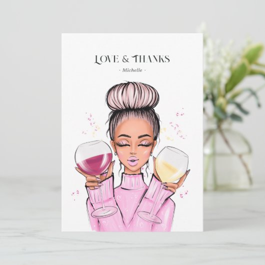 Wijn Thema Bedankkaart (Staand voorkant)