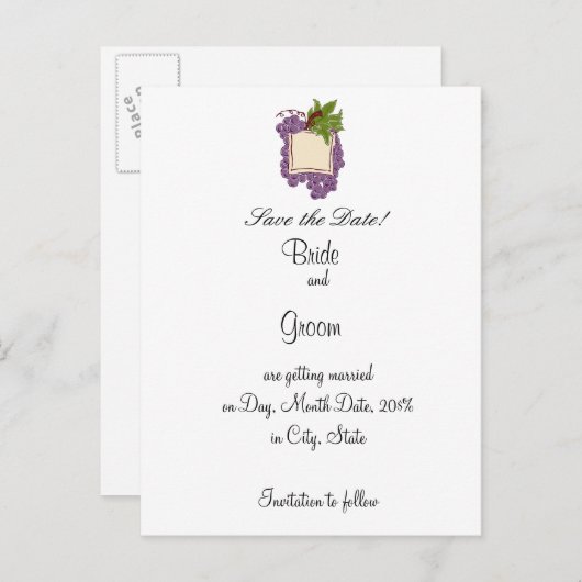 Wijn Thema Bewaar de datum Aankondigingskaart (Voorkant / Achterkant)