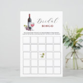 Wijn Thema Bruids Bingo Douche spelletjes (Staand voorkant)