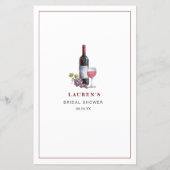 Wijn Thema Bruids Bingo Douche spelletjes (Achterkant)