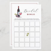 Wijn Thema Bruids Bingo Douche spelletjes (Voorkant / Achterkant)