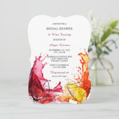 Wijn-thema bruids douche uitnodigingen (Staand voorkant)