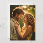 Wijn thema string lichten foto bruiloft kaart (Achterkant)