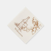 Wijn thema tekening servet (Hoek)