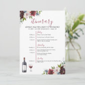Wijn Thmet Bachelorette Itinerary Invitation Kaart (Staand voorkant)