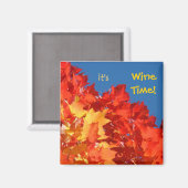 Wijn Tijd magneten Herfstbladeren Drink Wijn (Voorkant / Achterkant)