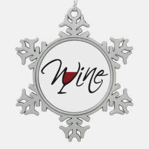 WIJN TIN SNEEUWVLOK ORNAMENT