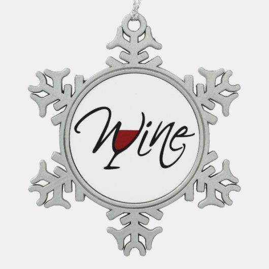 WIJN TIN SNEEUWVLOK ORNAMENT (Voorkant)