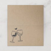 Wijn Toast Gevouwen Tent Style Place Card Plaatskaartje (Buitenkant ongevouwen)