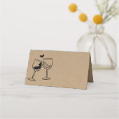 Wijn Toast Gevouwen Tent Style Place Card Plaatskaartje (Voorkant)