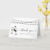 Wijn Toast & Koord Lichten Dank u Kaart (Gele Bloem)