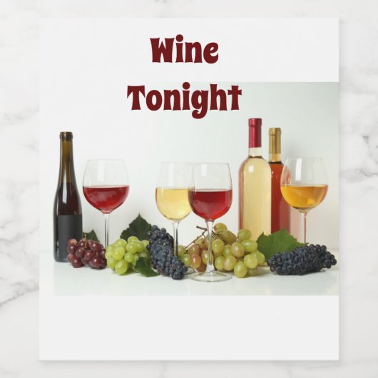 Wijn Tonight Label Wijn Etiket (Enkel label)